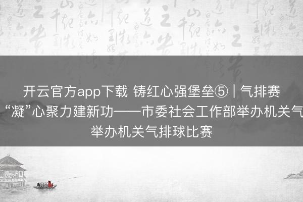开云官方app下载 铸红心强堡垒⑤ | 气排赛场展风采 “凝”心聚力建新功——市委社会工作部举办机关气排球比赛