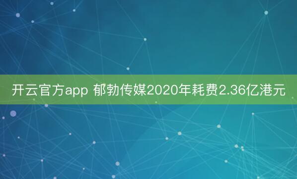 开云官方app 郁勃传媒2020年耗费2.36亿港元