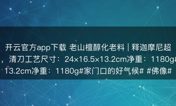 开云官方app下载 老山檀醇化老料 | 释迦摩尼超等大口径、去芯黑肉，清刀工艺尺寸：24×16.5×13.2cm净重：1180g#家门口的好气候# #佛像#