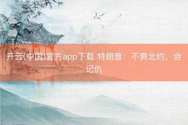 开云(中国)官方app下载 特朗普：不爽北约，会记仇